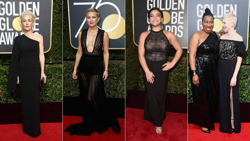 Illustration for article titled Every Look From the Golden Globes Red Carpet, Brought to You by Sexual Harassment and the Color Black